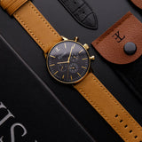 Montre Homme Onyx Or - Cuir Vintage
