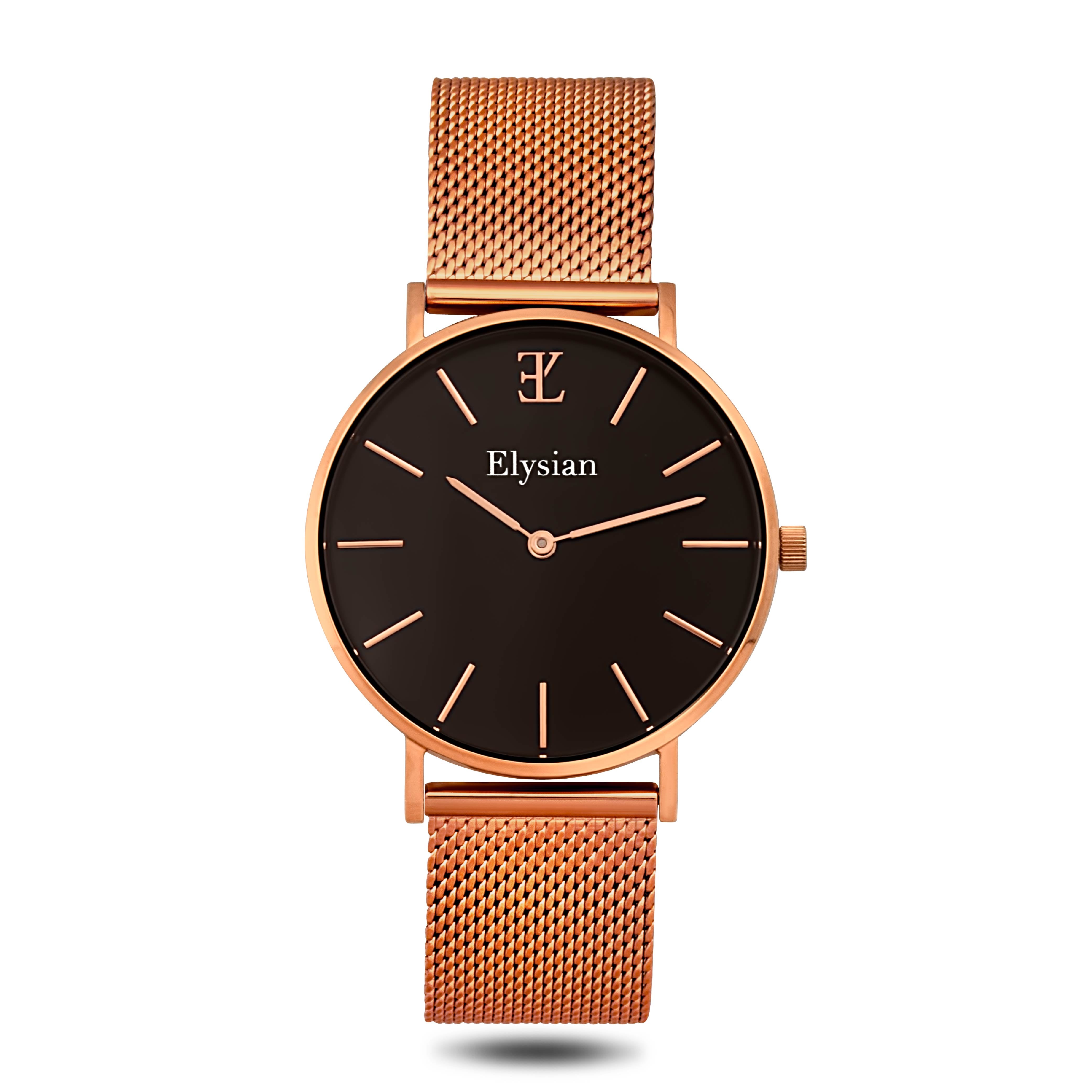 elysian-dames-horloge-geschenkset-rose-gouden-mesh-zwart-plaat-mesh-band-ELYGS00310-front_1