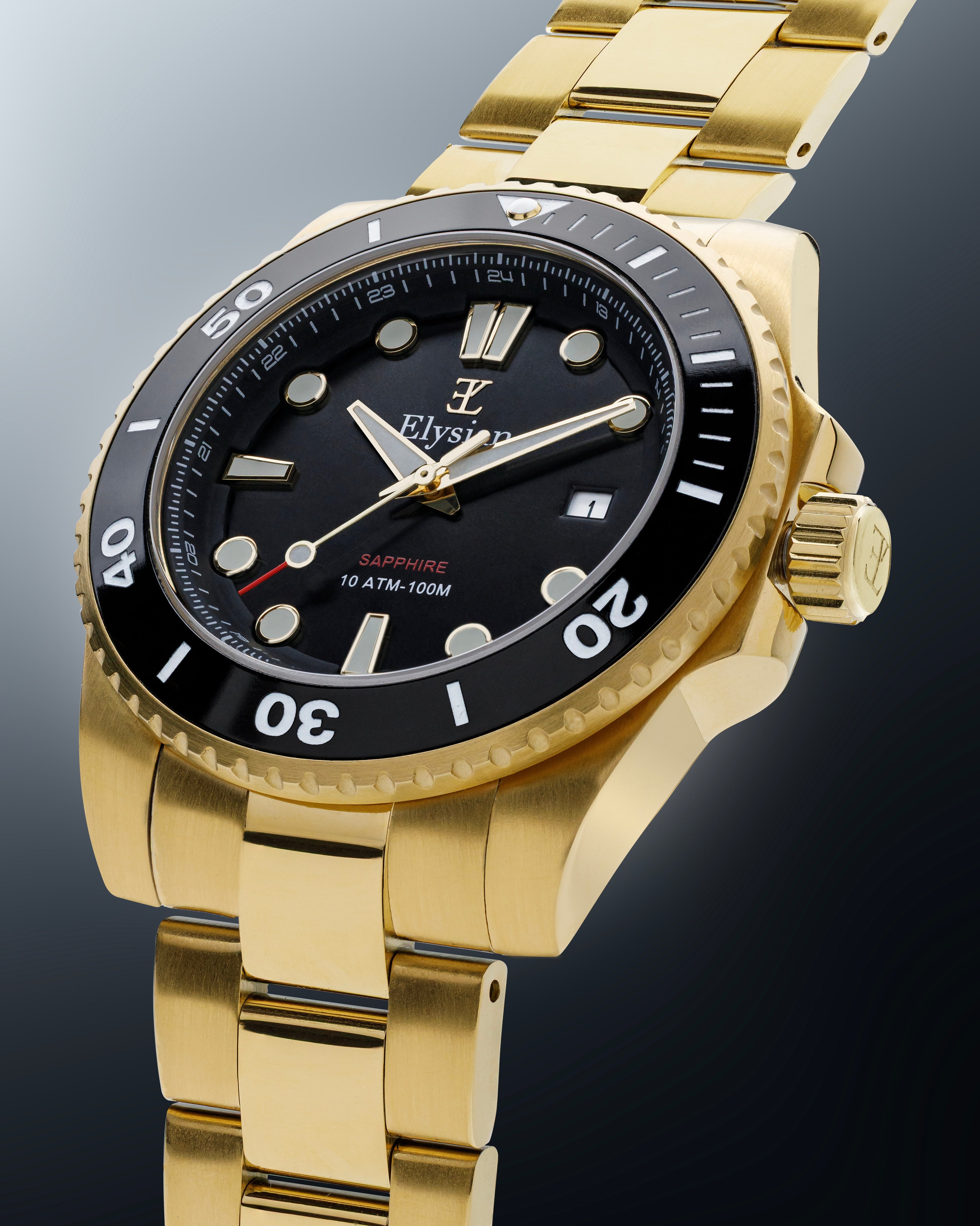 elysian-gouden-heren-horloge-42mm-zwart-plaat-goud-schakelband-horlogeband-ELYWM10142-macro