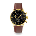 elysian-gouden-heren-horloge-zwart-plaat-bruin-klassiek-leder-horlogeband-ELYWM00113-front
