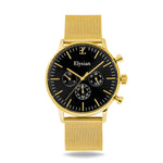 elysian-gouden-heren-horloge-zwart-plaat-goud-mesh-horlogeband-ELYWM00132-front