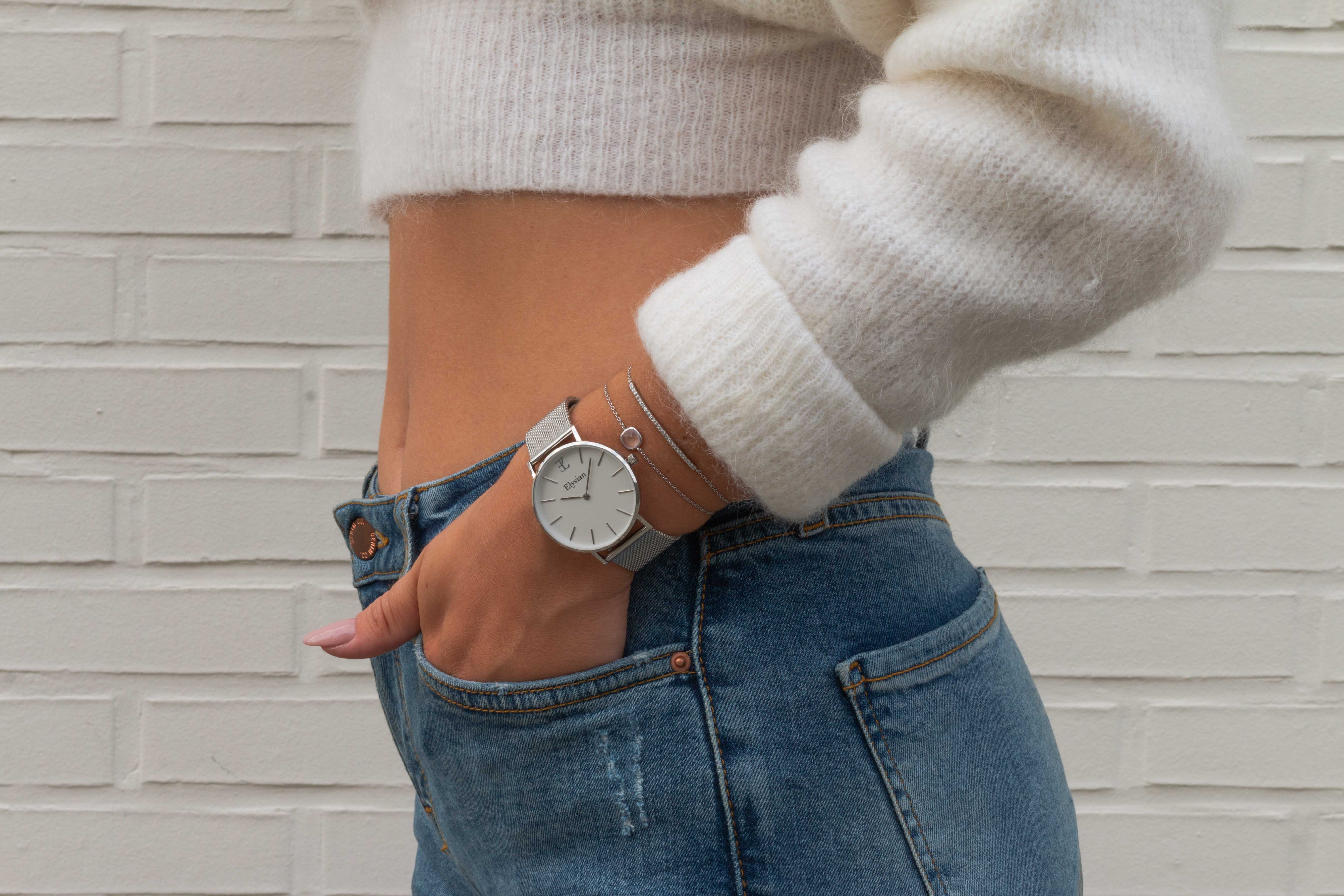 elysian-zilveren-dames-horloge-wit-plaat-zilver-mesh-horlogeband-ELY02220-extra1