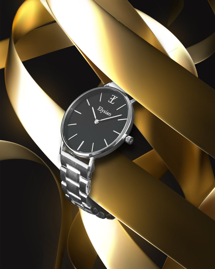 elysian-zilveren-dames-horloge-zwart-plaat-zilver-schakelband-horlogeband-ELYWW02121-hand