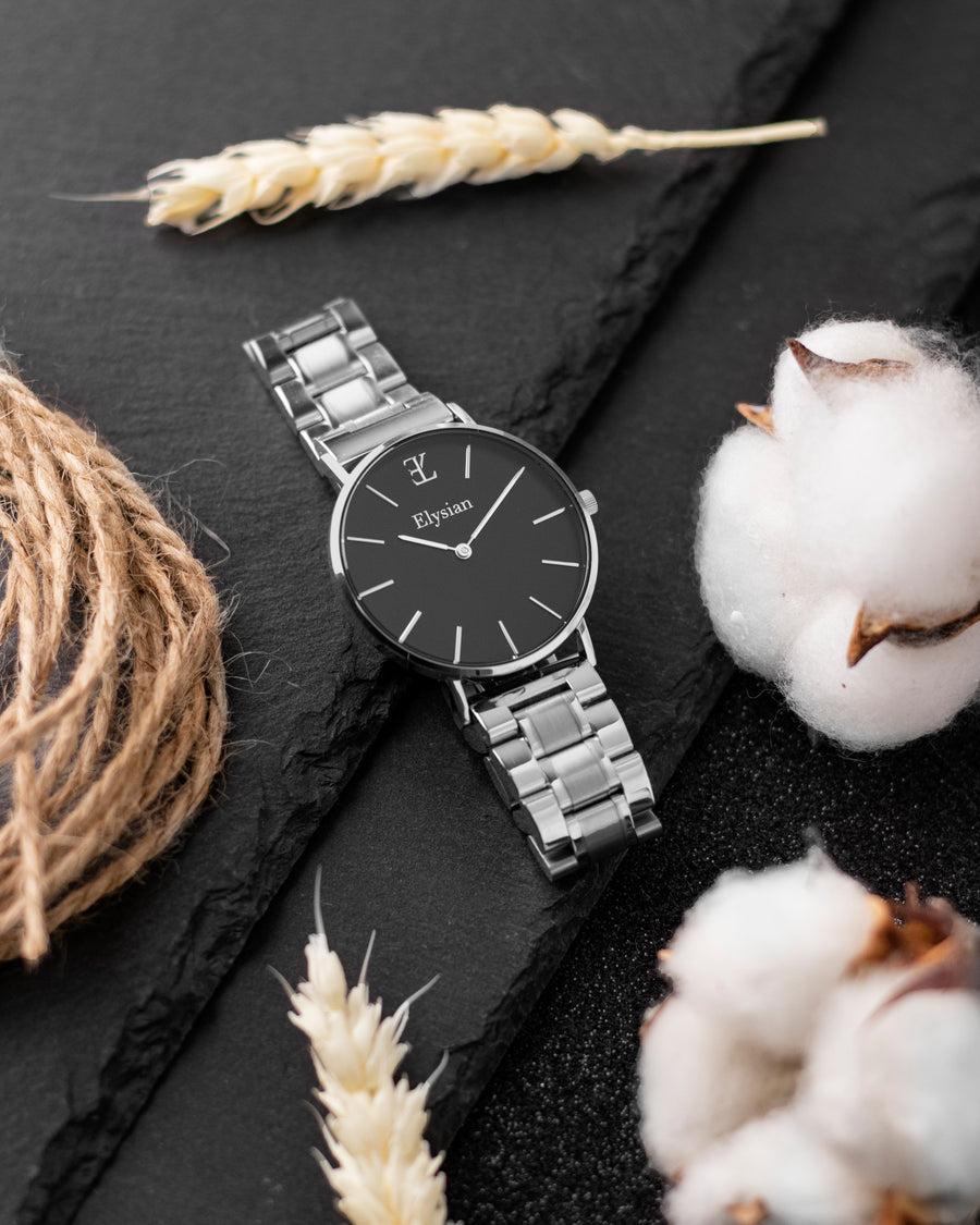 elysian-zilveren-dames-horloge-zwart-plaat-zilver-schakelband-horlogeband-ELYWW02121-second