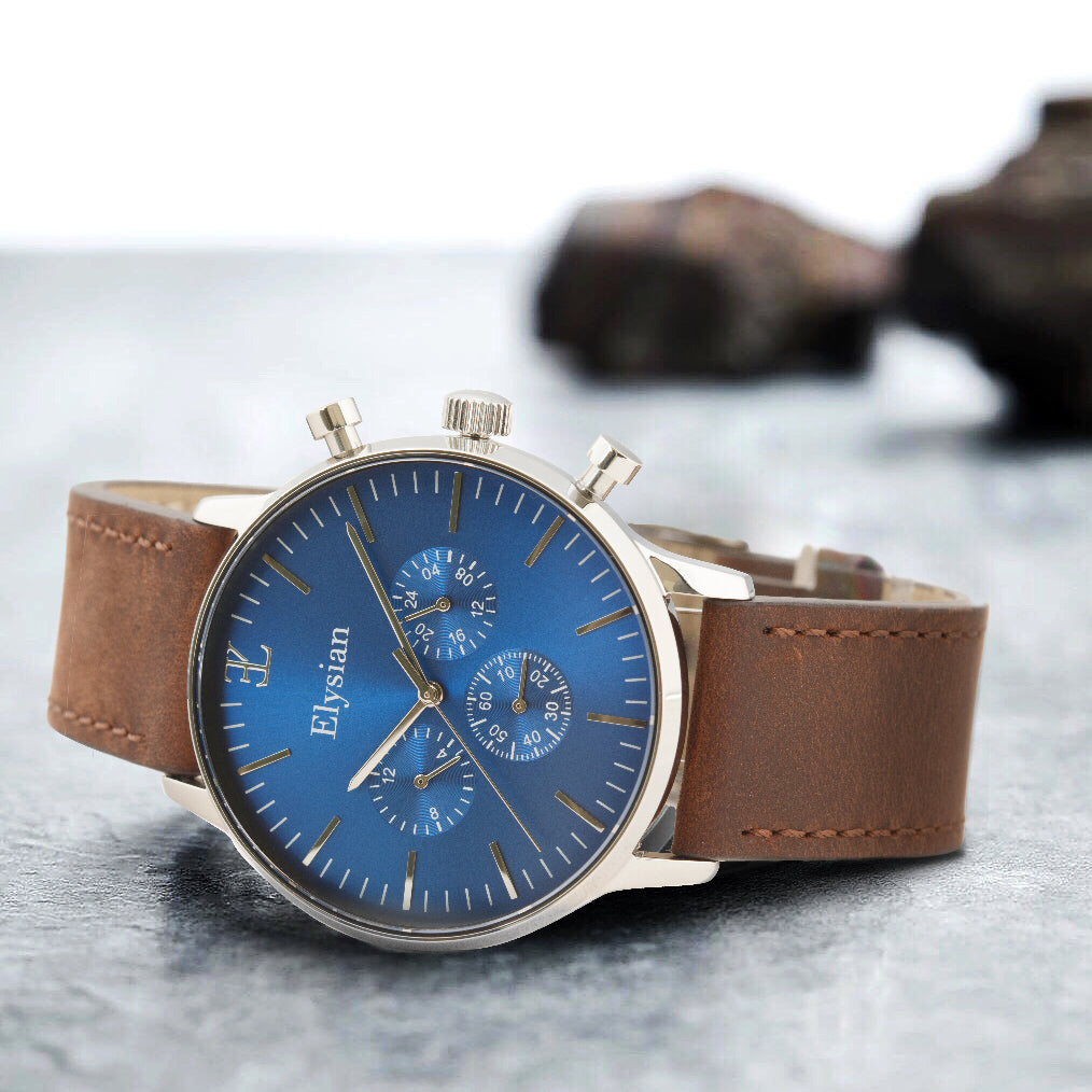 elysian-zilveren-heren-horloge-blauw-plaat-donkerbruin-vintage-leder-horlogeband-ELYWM01024-second