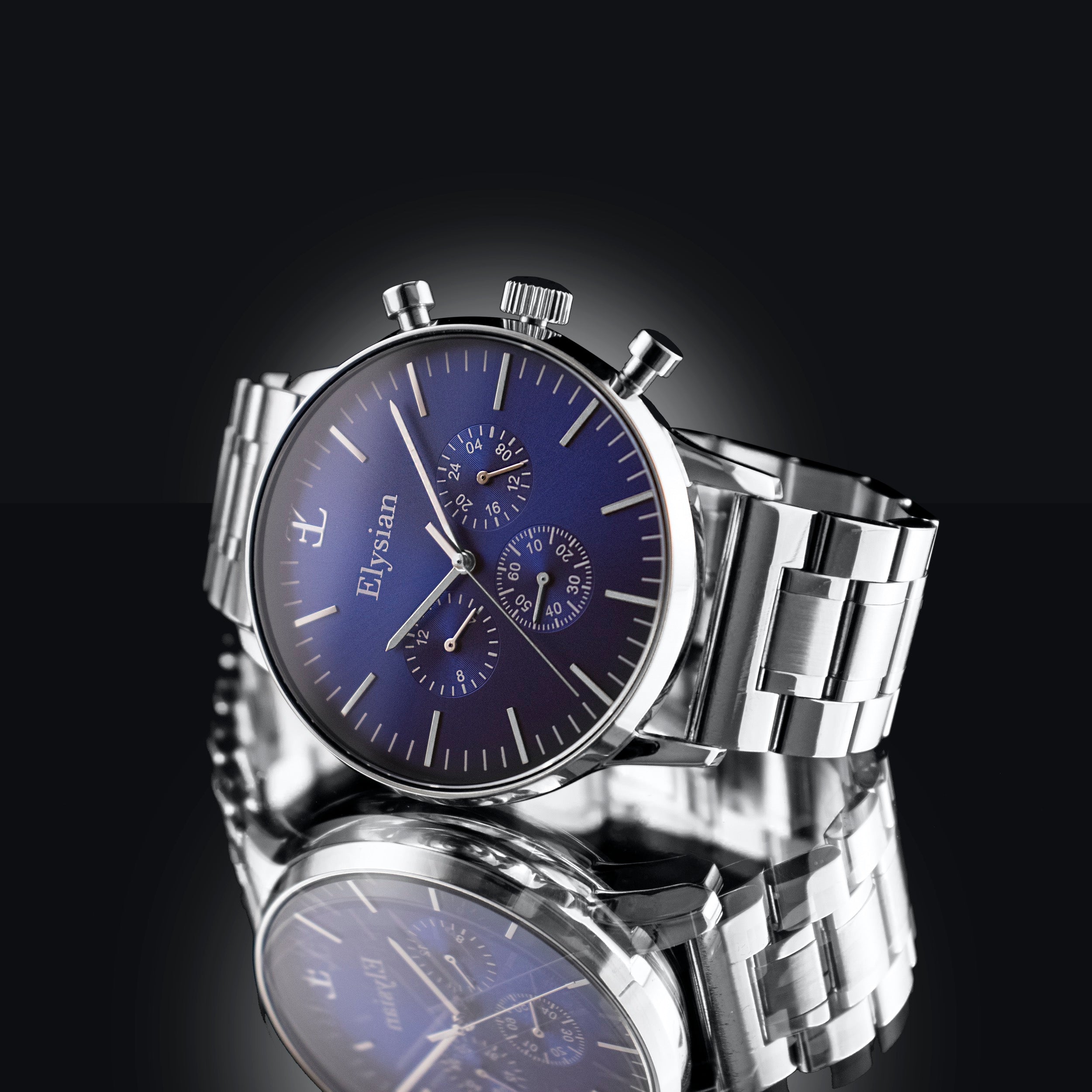 elysian-zilveren-heren-horloge-blauw-plaat-zilver-schakelband-horlogeband-ELYWM01041-second