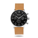 elysian-zilveren-heren-horloge-zwart-plaat-camel-vintage-leder-horlogeband-ELYWM01125-front