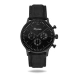elysian-zwarte-heren-horloge-zwart-plaat-zwart-croco-horlogeband-front