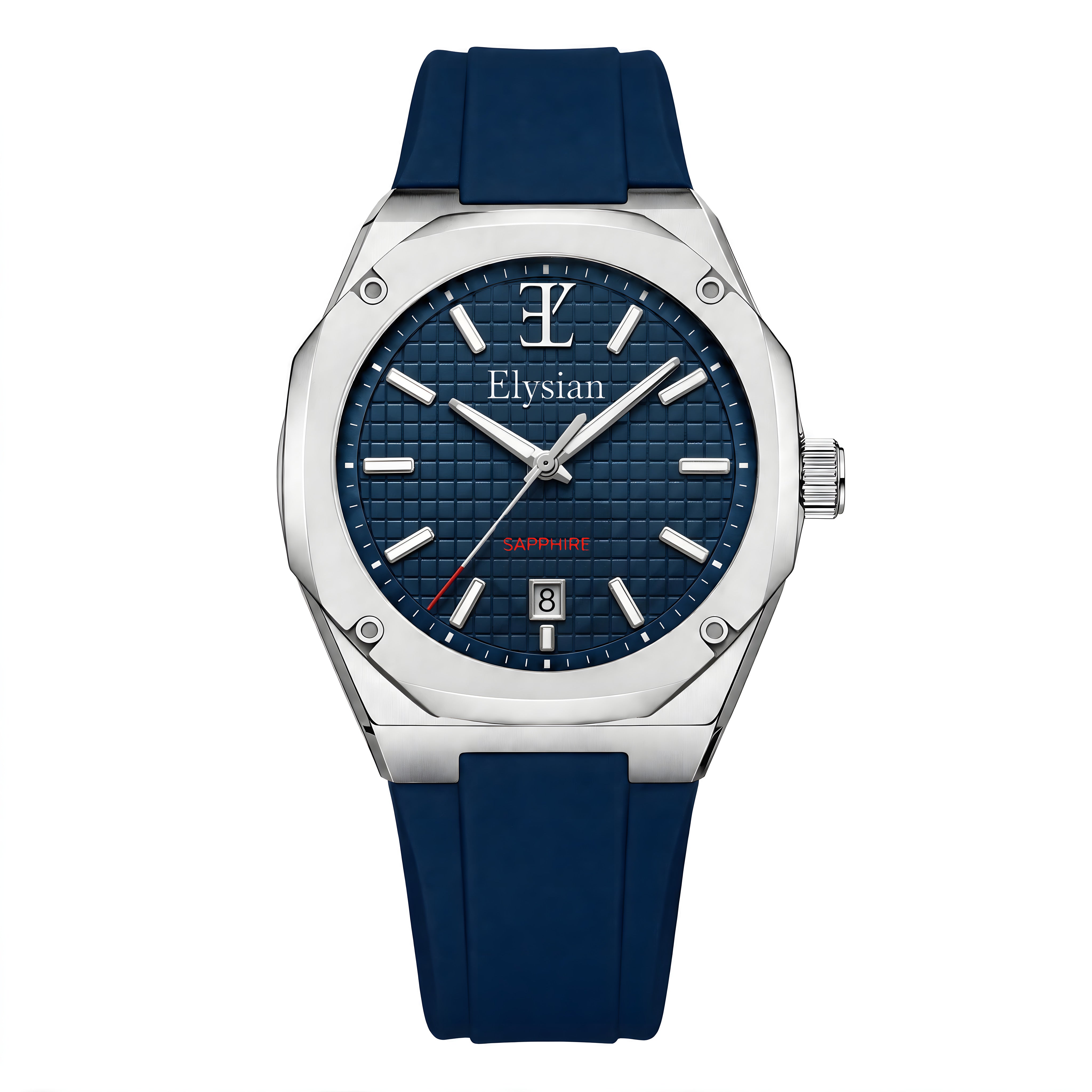 Elysian Octa Blue - Navy Rubber, vooraanzicht op witte achtergrond
