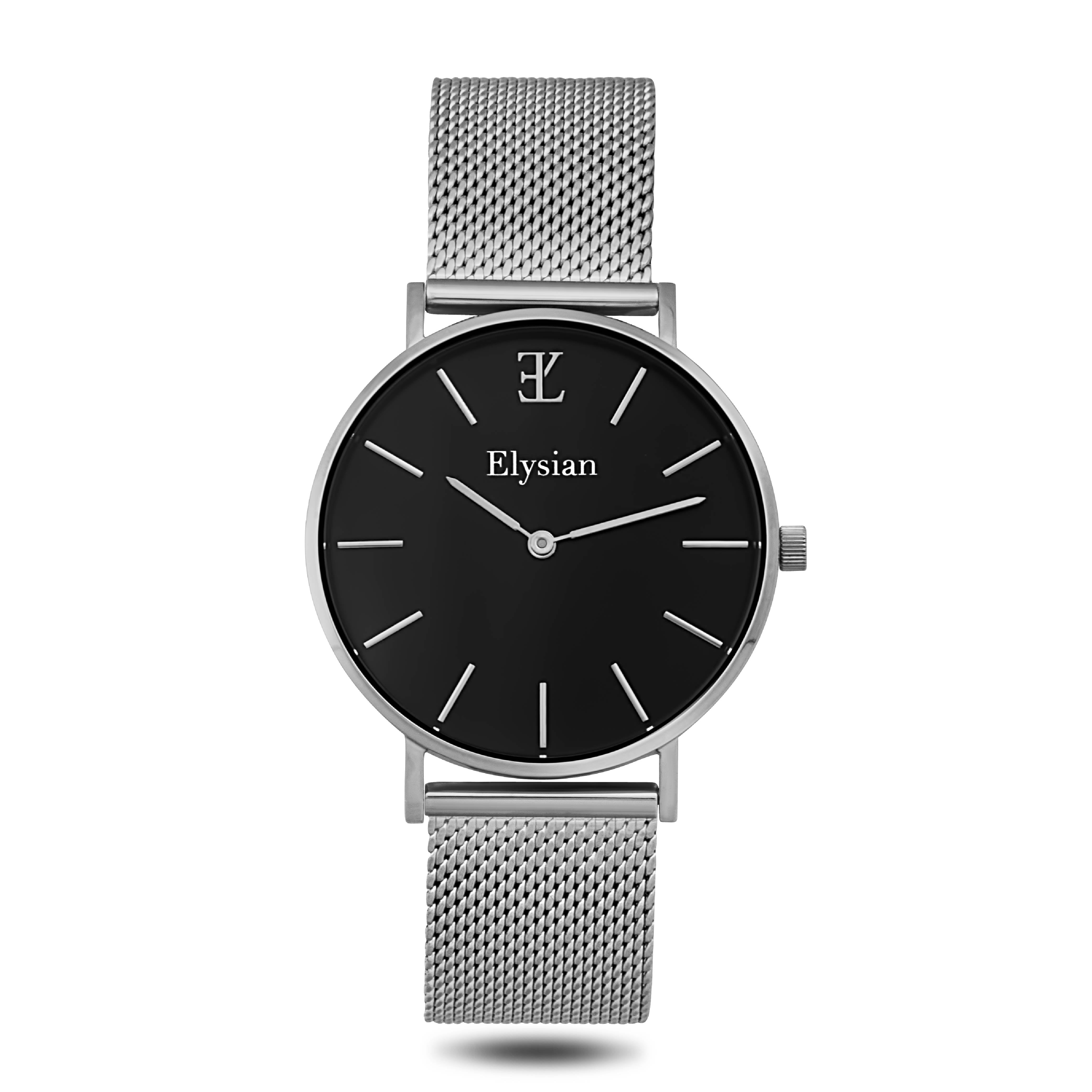 elysian-dames-horloge-geschenkset-zilveren-mesh-zwart-plaat-mesh-band-ELYGS00110-extra1