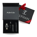 elysian-dames-horloge-geschenkset-zilveren-mesh-zwart-plaat-mesh-band-ELYGS00110-front